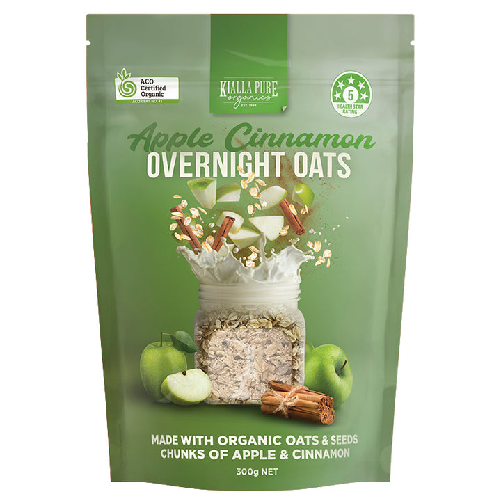 Kialla Organic Overnight Oats Apple Cinnamon Pouch 300g