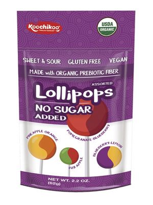 Koochikoo Organic No Sugar Lollipops Assorted Pack 90g