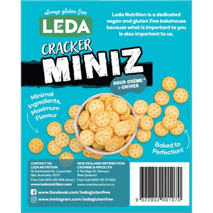 Leda Cracker Miniz Sour Creme & Chives 150g