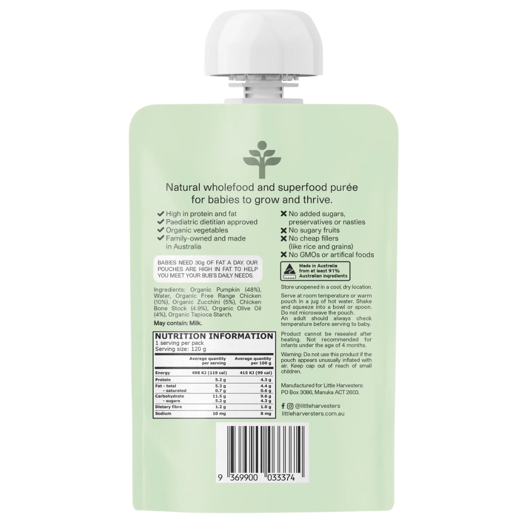 Little Harvesters Puree Pouch Free Range Chicken & Zucchini 120g