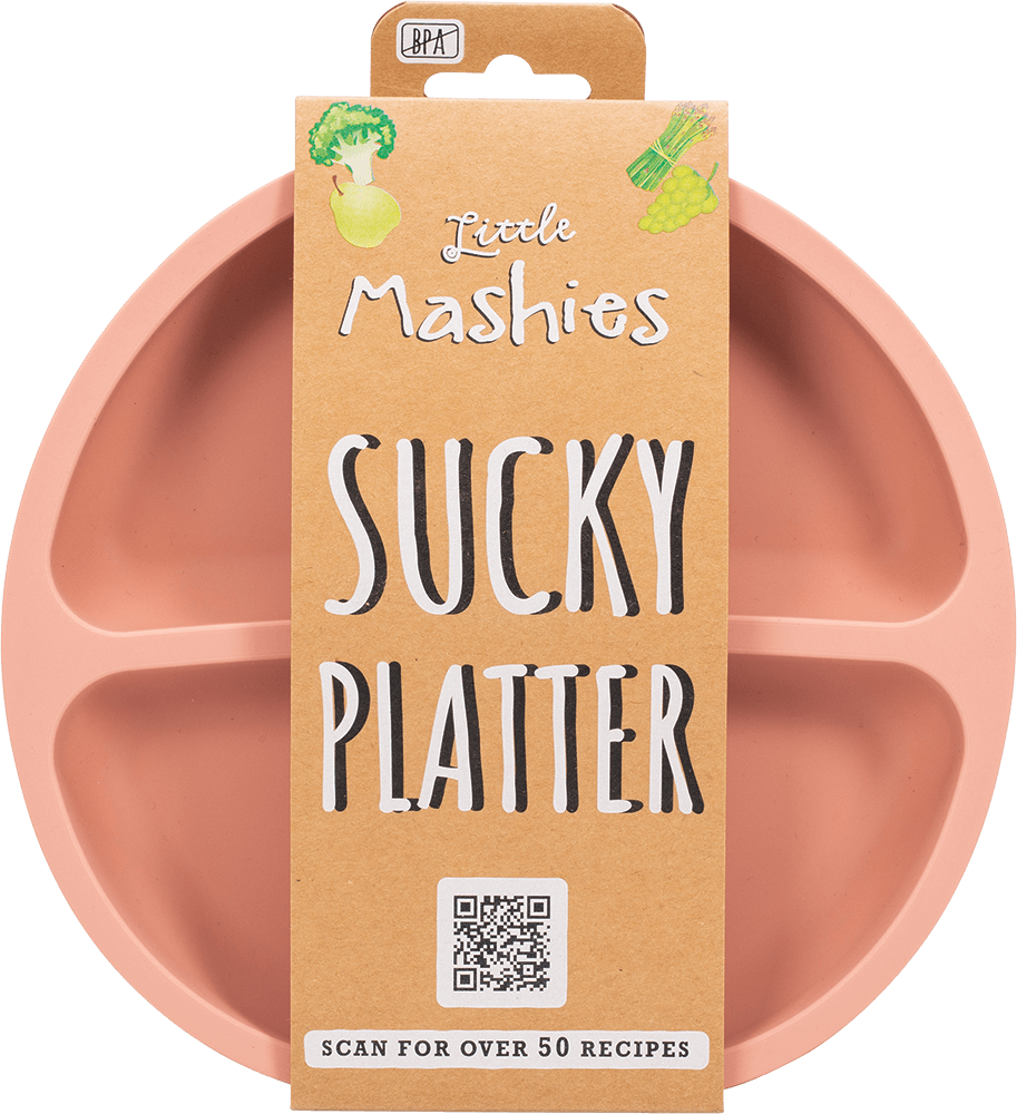 Little Mashies Silicone Sucky Plate Pink