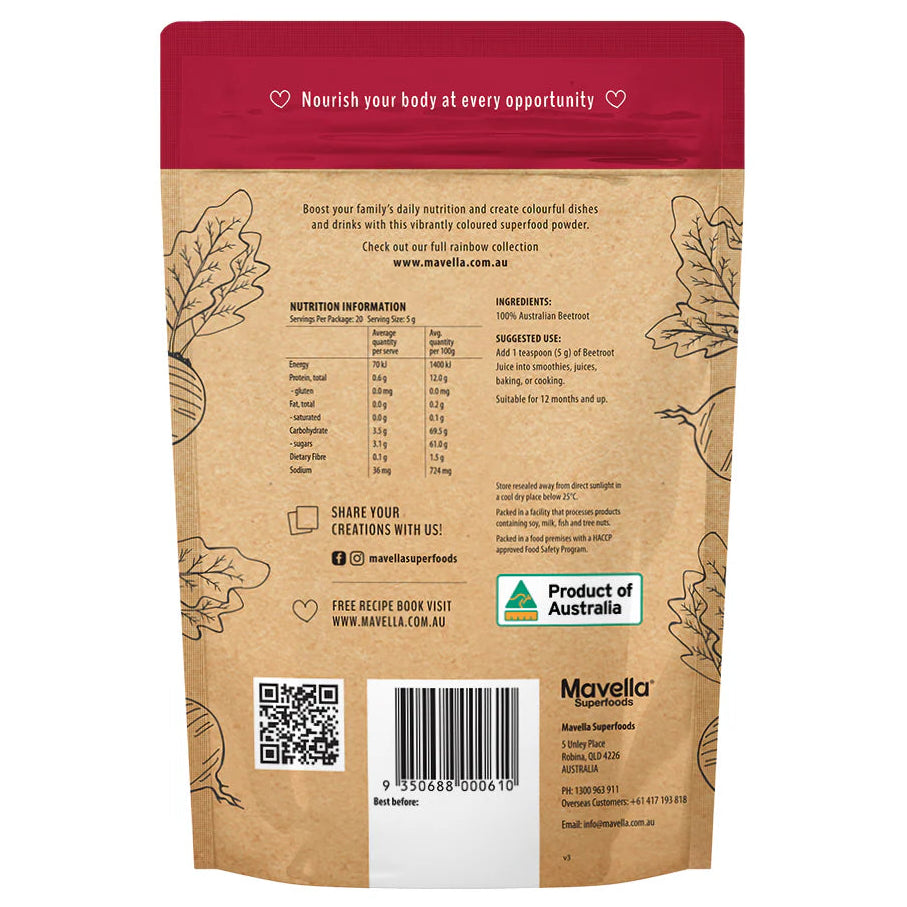 Mavella Superfoods Beetroot Powder 100g