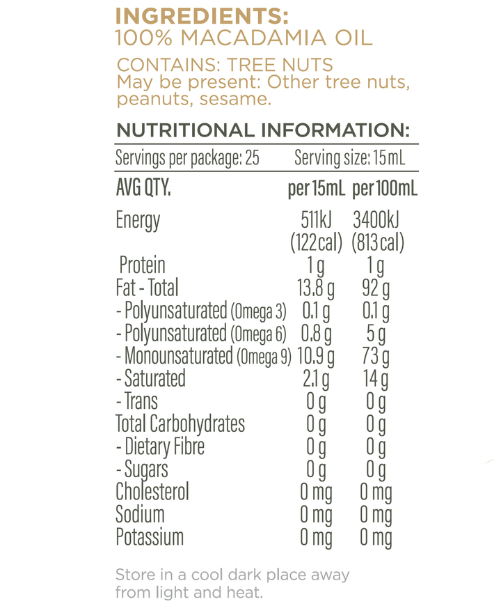 Plenty Cold Pressed Macadamia Oil 375ml