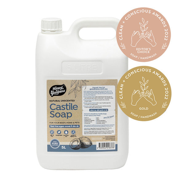 Honest To Goodness Unscented Castile Soap 5l