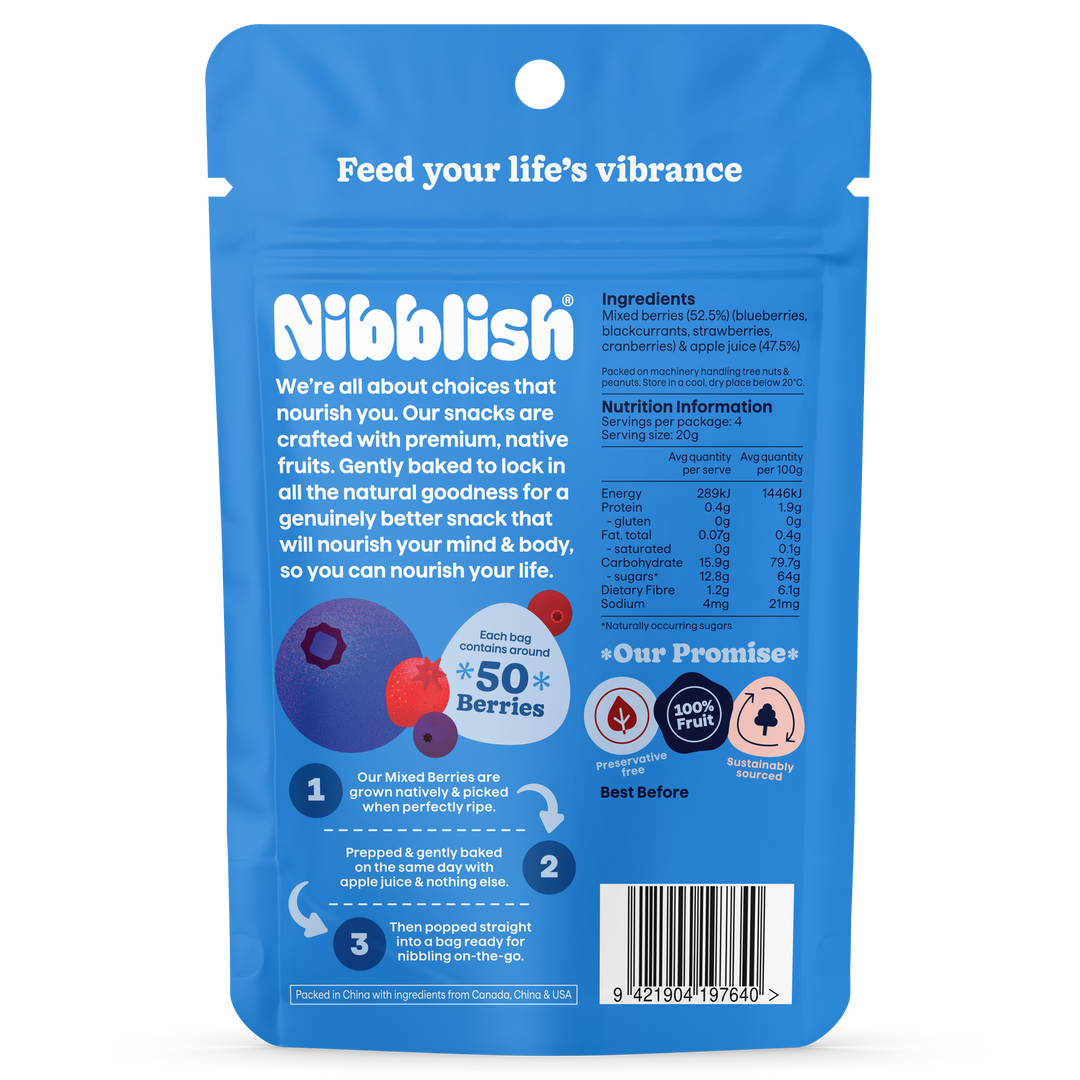 Nibblish Gently Baked Mixed Berries 80g
