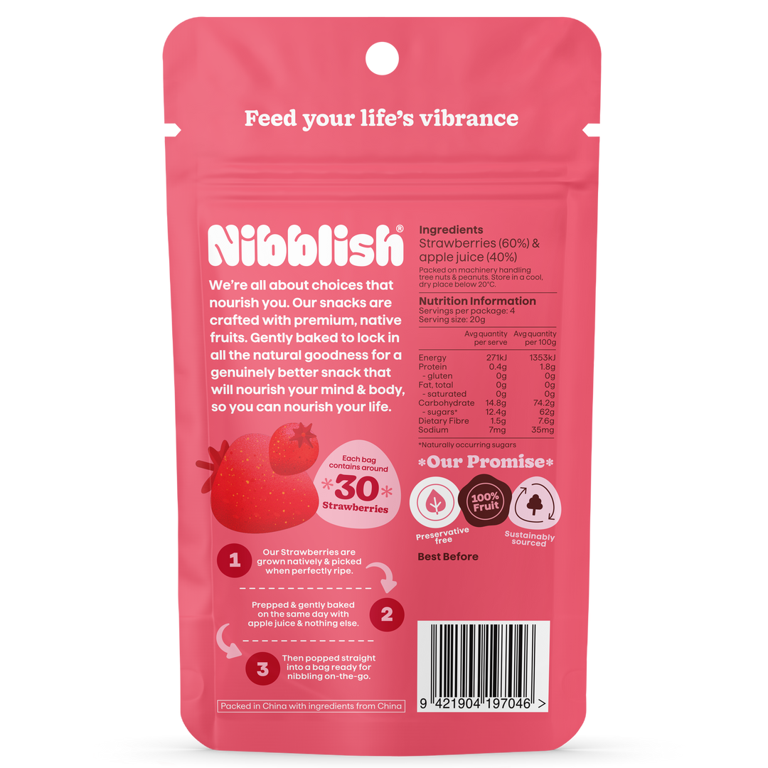 Nibblish Gently Baked Strawberry 80g
