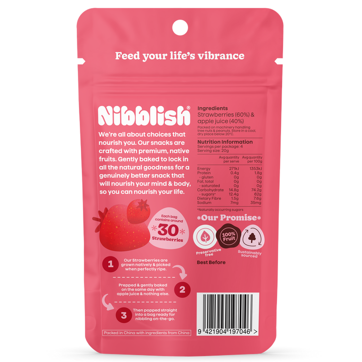 Nibblish Gently Baked Strawberry 80g