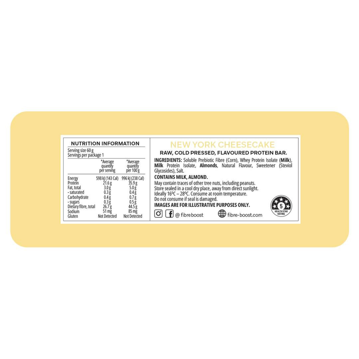 Fibre Boost Cold Pressed Protein Bar New York Cheesecake 50g