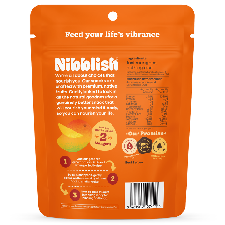 Nibblish Gently Baked Mango 80g
