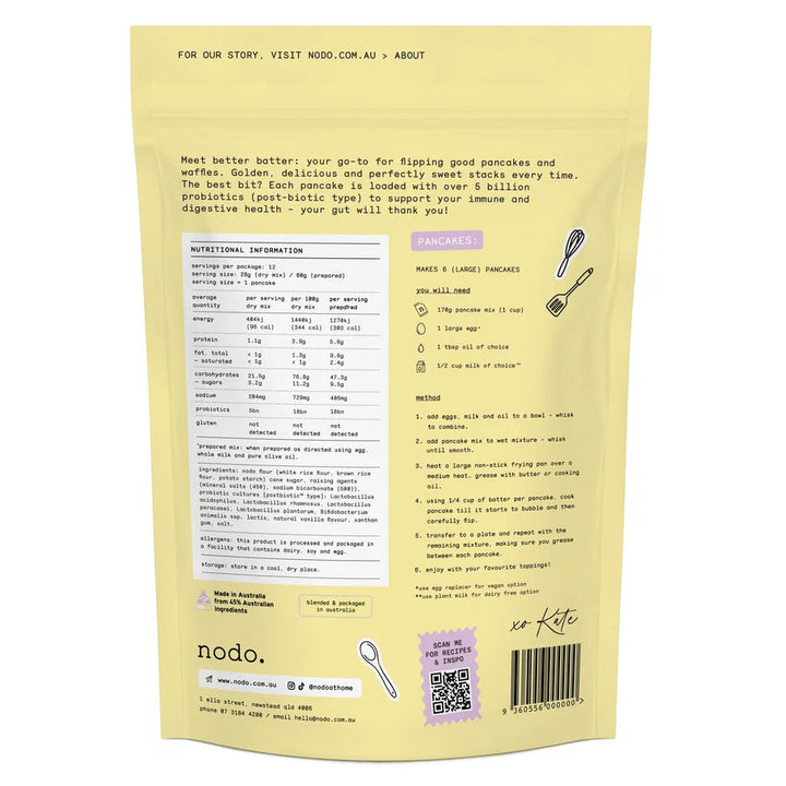 Nodo Gluten Free Better Batter Waffle / Pancake Mix 350g