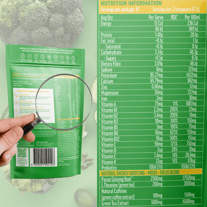 Savvy Energy Functional Greens Tropical Fruits 100g