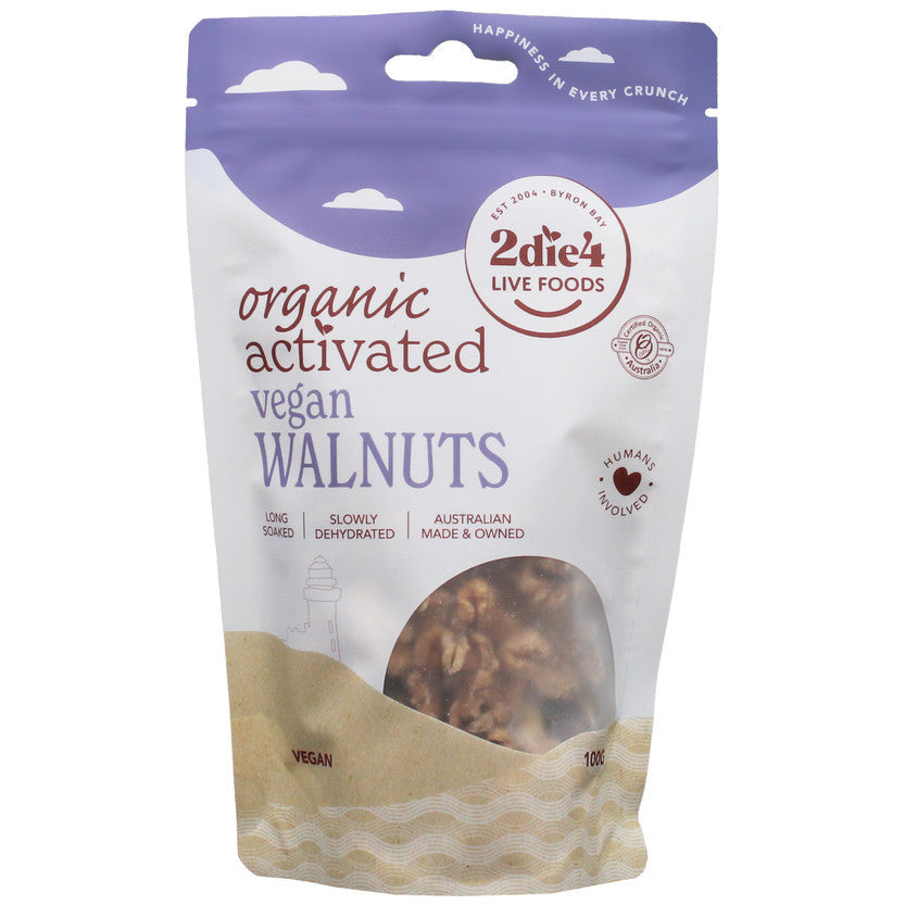 2die4 Organic Activated Vegan Walnuts 100g