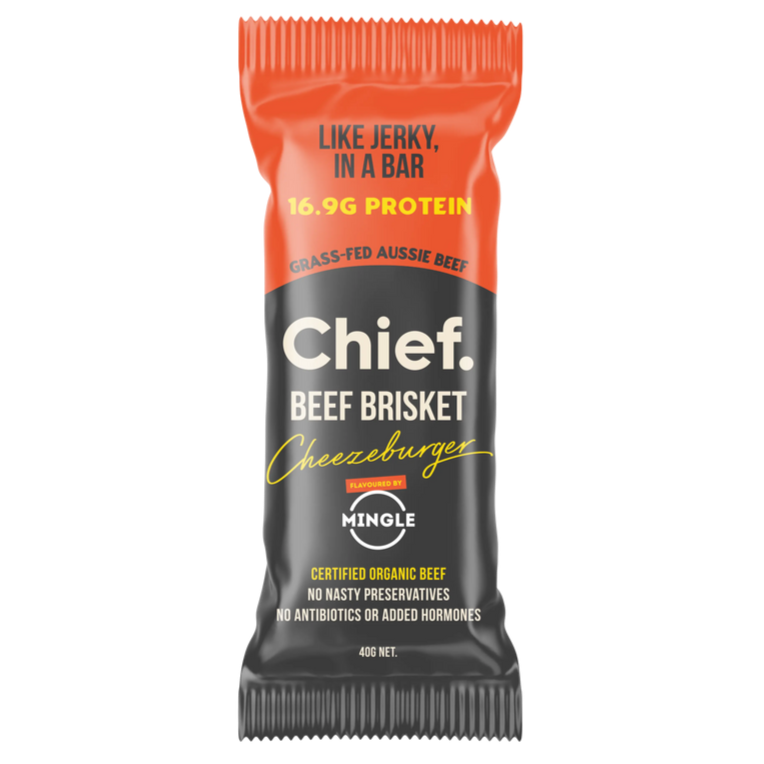 Chief Cheezeburger Grass Feed Beef Bar 40g