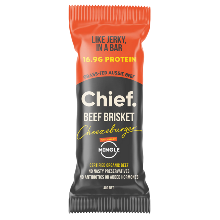 Chief Cheezeburger Grass Feed Beef Bar 40g