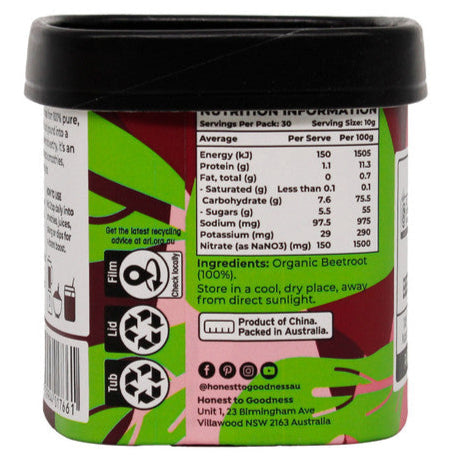 Honest To Goodness Organic Beetroot Powder 300g