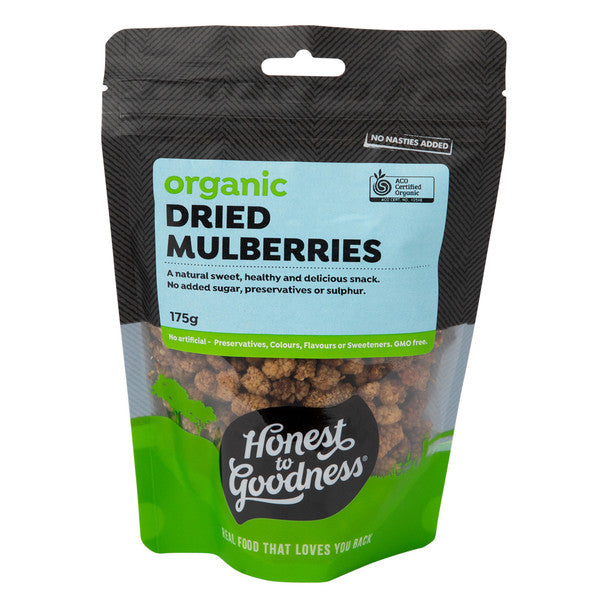 Honest To Goodness Organic Dried Mulberries 175g