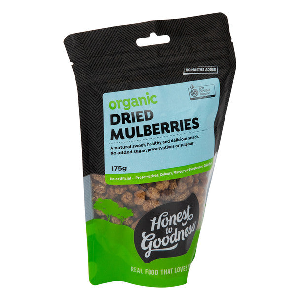 Honest To Goodness Organic Dried Mulberries 175g