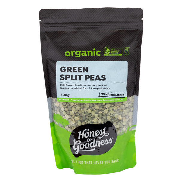 Honest To Goodness Organic Green Split Peas 500g