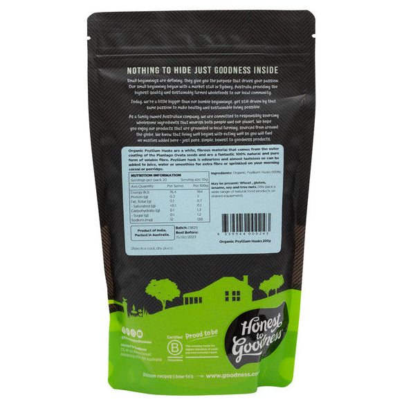 Honest To Goodness Organic Psyllium Husks 200g