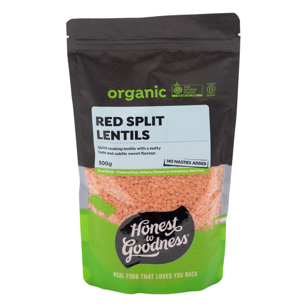 Honest To Goodness Organic Red Split Lentils 500g