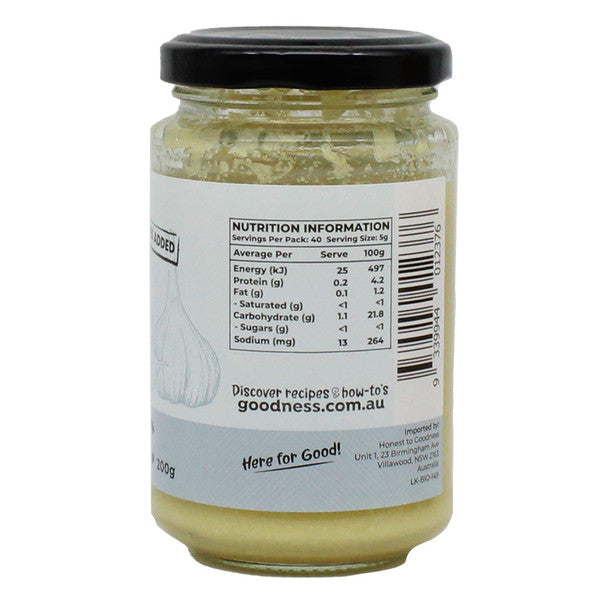 Honest To Goodness Organic Garlic Paste 200g