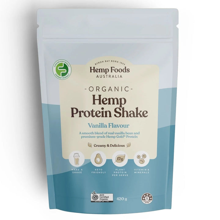 Hemp Foods Australia Organic Hemp Protein Shake Vanilla 420g