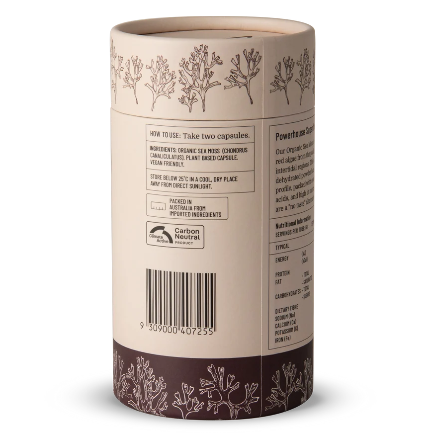 Evolution Botanicals Organic Sea Moss Tube 120c