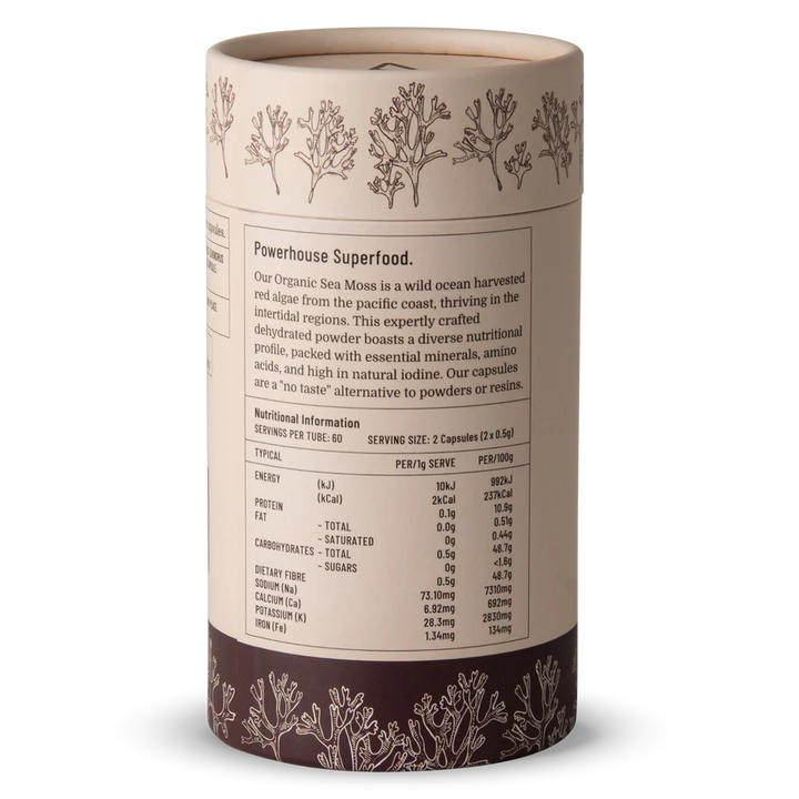 Evolution Botanicals Organic Sea Moss Tube 120c