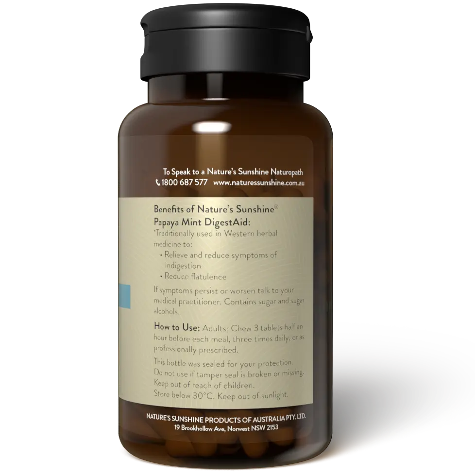 Natures Sunshine Papaya Mint Digestaid 70t