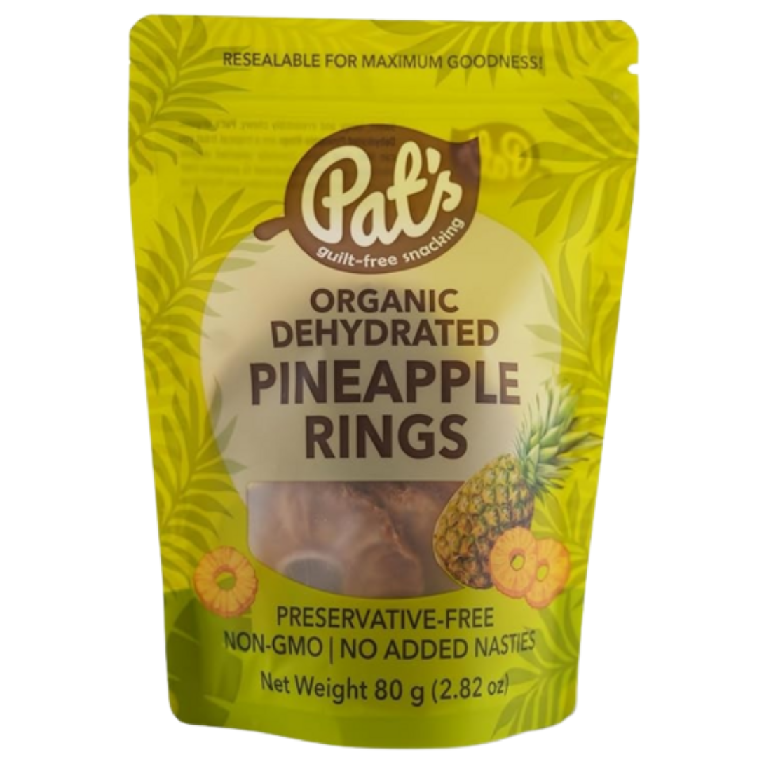 Pat's Organic Dehydrated Pineapple Rings 80g