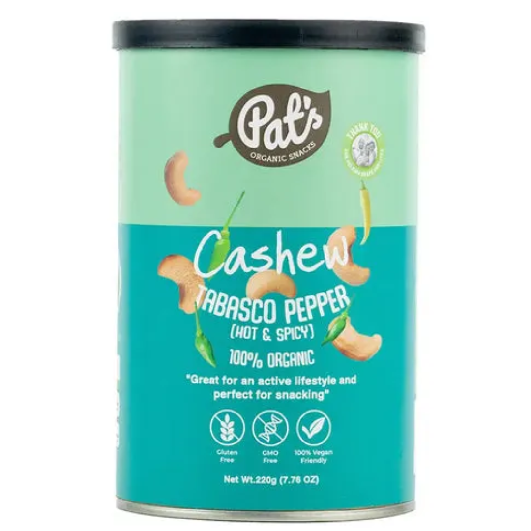 Pat's Organic Cashews Tabasco Chilli 220g
