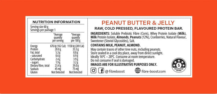 Fibre Boost Cold Pressed Protein Bar Peanut Butter Jelly 50g