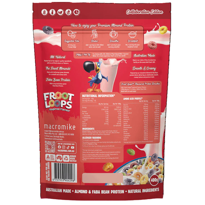 Macro Mike X Kellogg's Premium Almond Protein Fruit Loops Inspired 400g