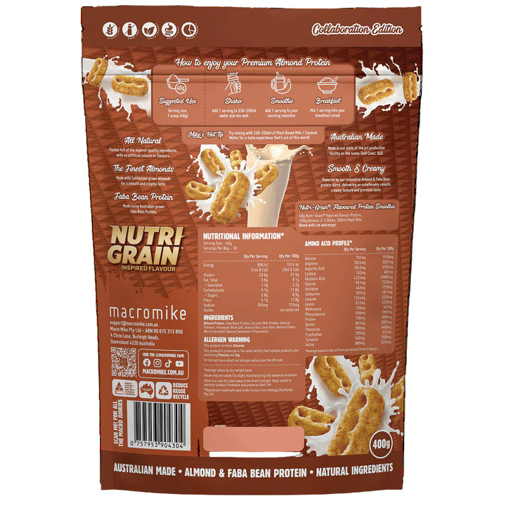 Macro Mike X Kellogg's Premium Almond Protein Nutri-grain Inspired 400g