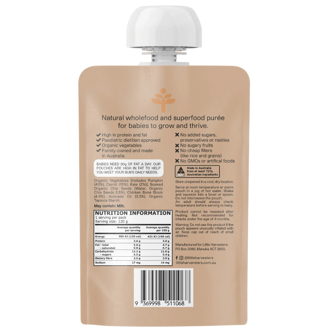 Little Harvesters Puree Pouch Pumpkin Carrot & Kale 120g