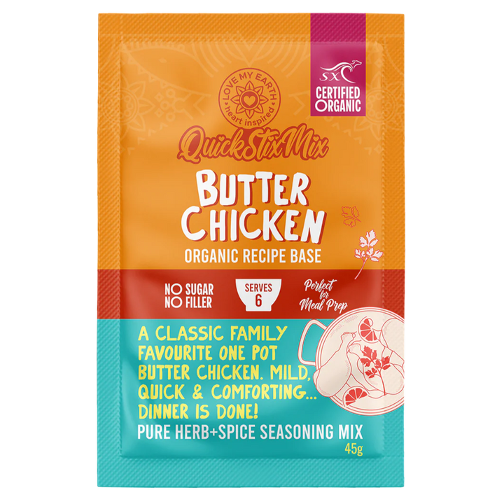 Love My Earth Quick Stix Mix Organic Recipe Base Butter Chicken 45g