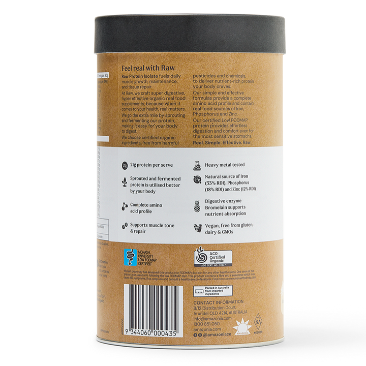 Amazonia Raw Organic Protein Isolate Vanilla 500g