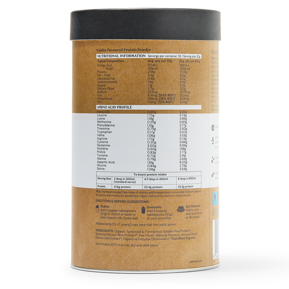 Amazonia Raw Organic Protein Isolate Vanilla 500g