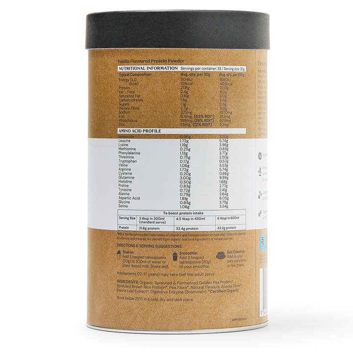 Amazonia Raw Organic Protein Isolate Vanilla 500g