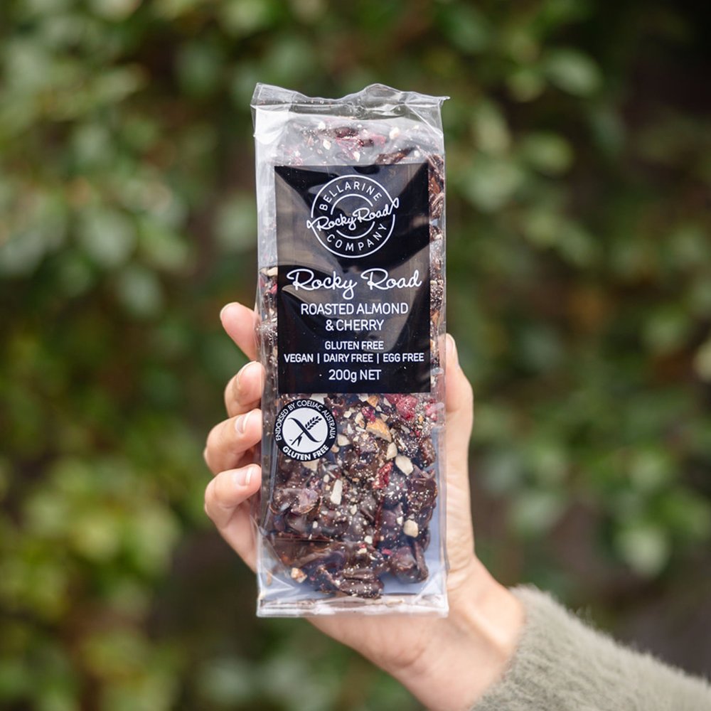 Bellarine Rocky Road Company Roasted Almond & Cherry Rocky Road 200g