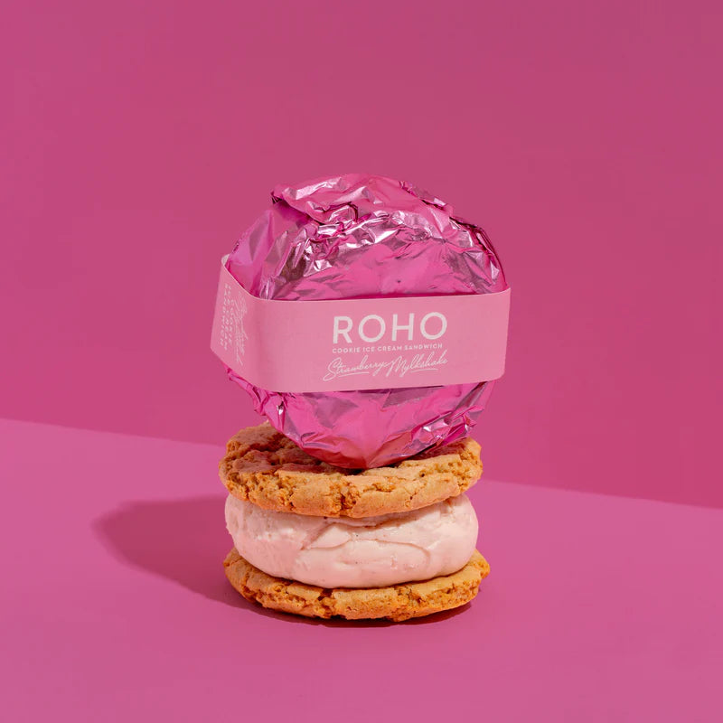 Roho Cookie Ice Cream Sandwich Strawberry Mylkshake 175g