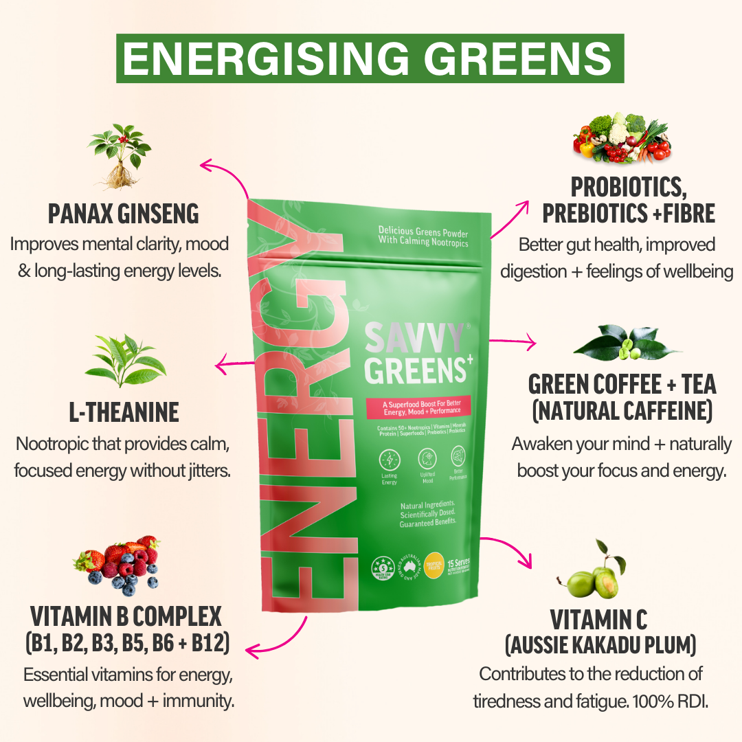Savvy Energy Functional Greens Tropical Fruits 100g