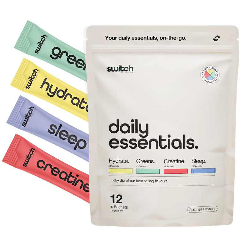Switch Nutrition Daily Essentials Sachets - Hydrate Greens Creatine Sleep 12 Pack