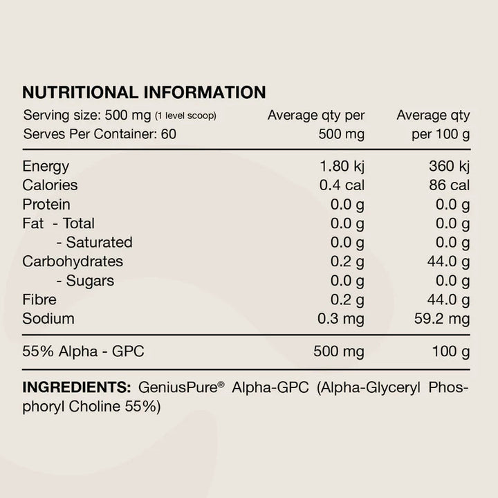 Switch Nutrition Alpha Gpc 30g