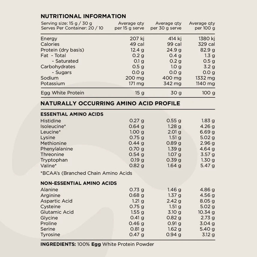 Switch Nutrition Egg White Protein Powder Unflavoured 300g