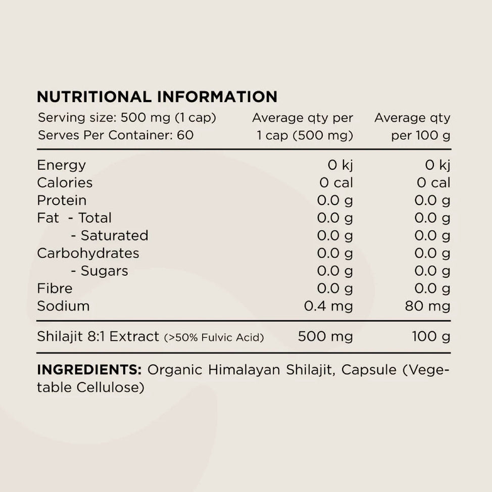 Switch Nutrition Organic Shilajit Capsules 60c