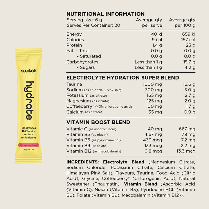 Switch Nutrition Daily Essentials Sachets - Hydrate Greens Creatine Sleep 12 Pack