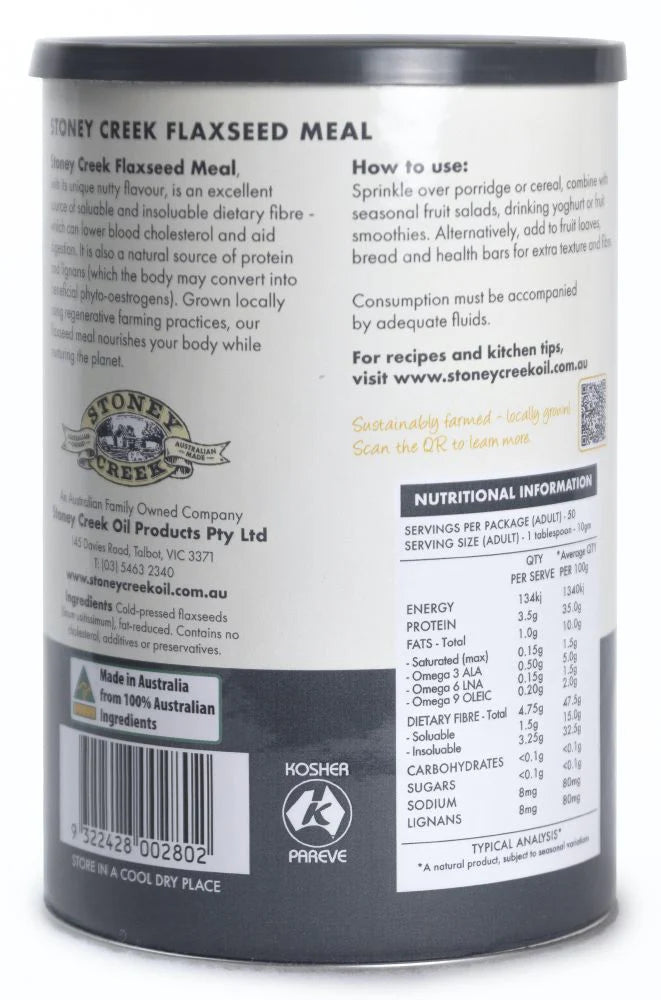 Stoney Creek Organic Flaxseed Meal 500g