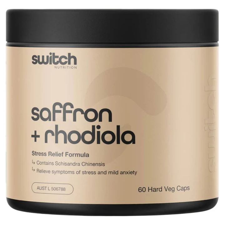 Switch Nutrition Saffron + Rhodiola Stress Relief 60c