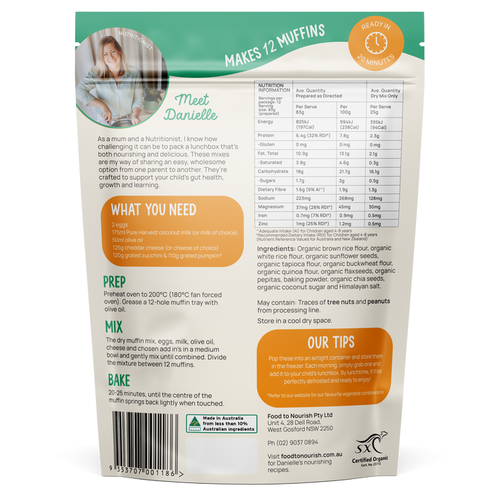 Food To Nourish Lunchbox Baking Mix Savoury Muffin 360g